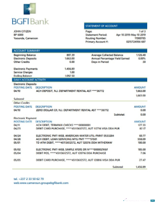 Download BGFI Bank Bonapriso bank statement word